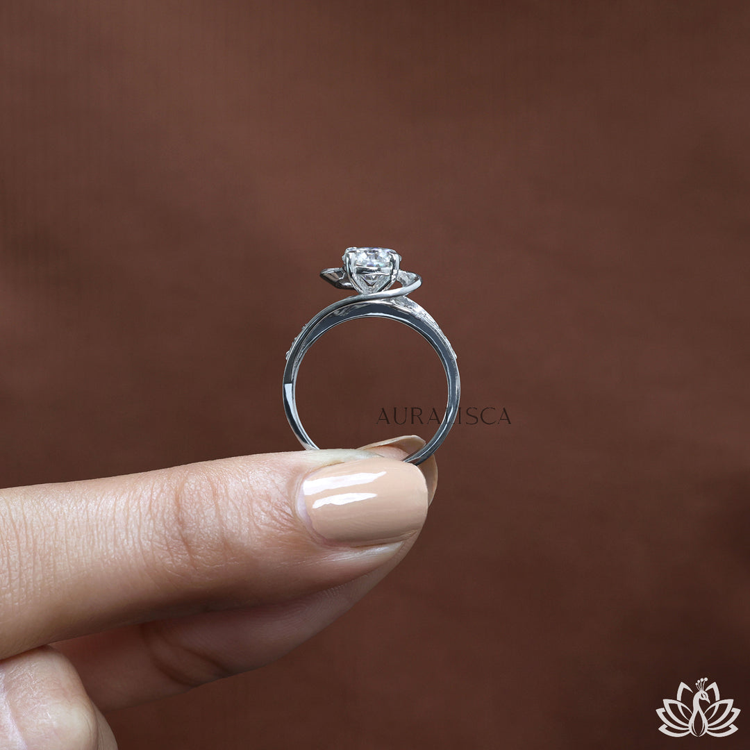 Round Designer Diamond Ring - Lab Grown