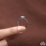 Load image into Gallery viewer, Round Solitaire Diamond Ring (Pavé Band) - Lab Grown