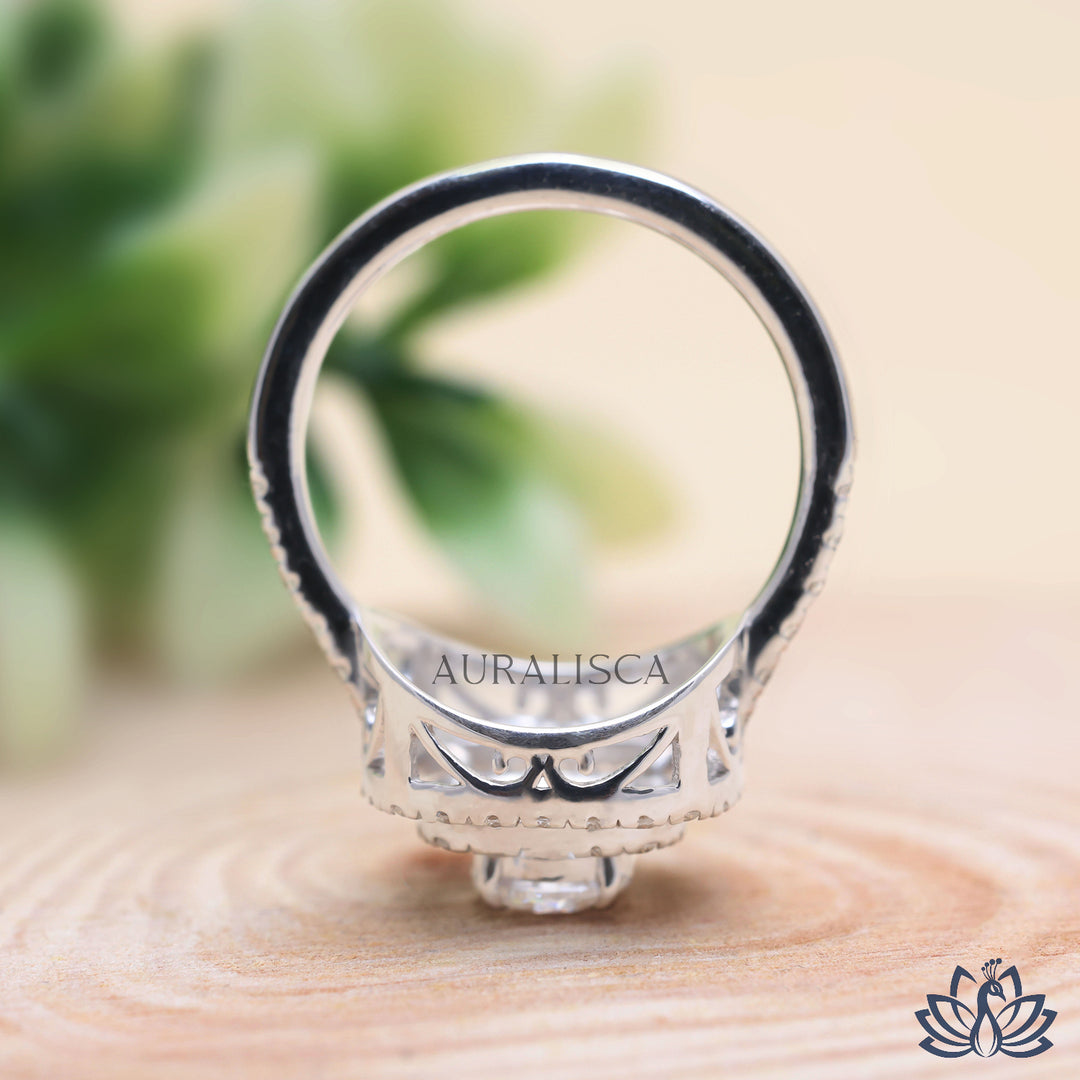 Round Halo Diamond Ring (Classic Pavé) -  Lab Grown