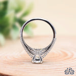 Load image into Gallery viewer, Round Solitaire Diamond Ring (Double Pavé Band) - Lab Grown