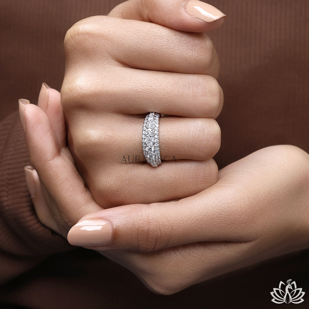 Round Statement Diamond Band Ring - Lab Grown