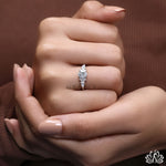 Load image into Gallery viewer, Round &amp; Pear Accent Diamond Ring - Lab Grown