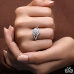 Load image into Gallery viewer, Round Halo Diamond Statement Ring (Rose Gold) - Lab Grown