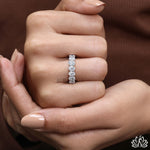 Load image into Gallery viewer, Oval Eternity Diamond Ring (Luxury Band) - Moissanite Diamond