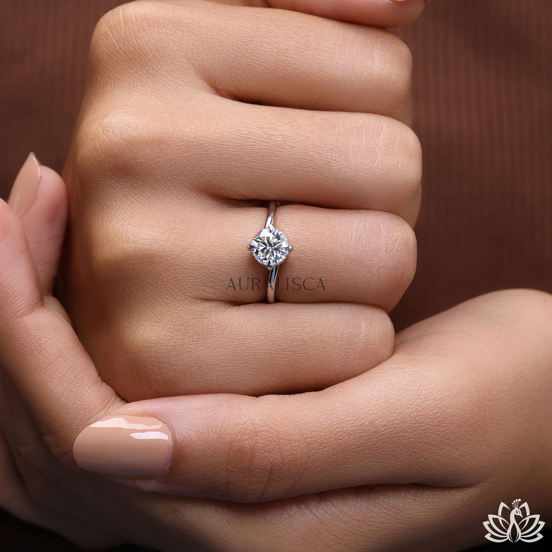 Round Solitaire Diamond Ring - Lab Grown