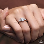 Load image into Gallery viewer, Oval &amp; Pear Three Stone Diamond Ring - Lab Grown