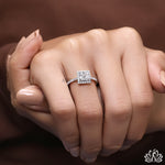 Load image into Gallery viewer, Asscher Halo Diamond Engagement Ring - Lab Grown