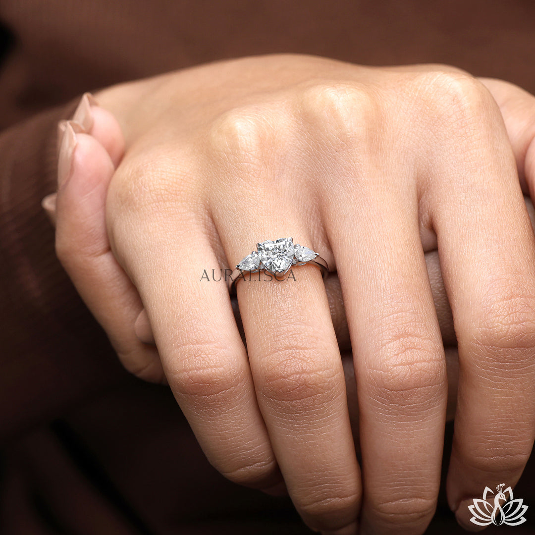 Heart Cut Diamond Eternity Ring - Lab Grown