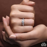 Load image into Gallery viewer, Round Solitaire Diamond Ring (Double Pavé Band) - Lab Grown