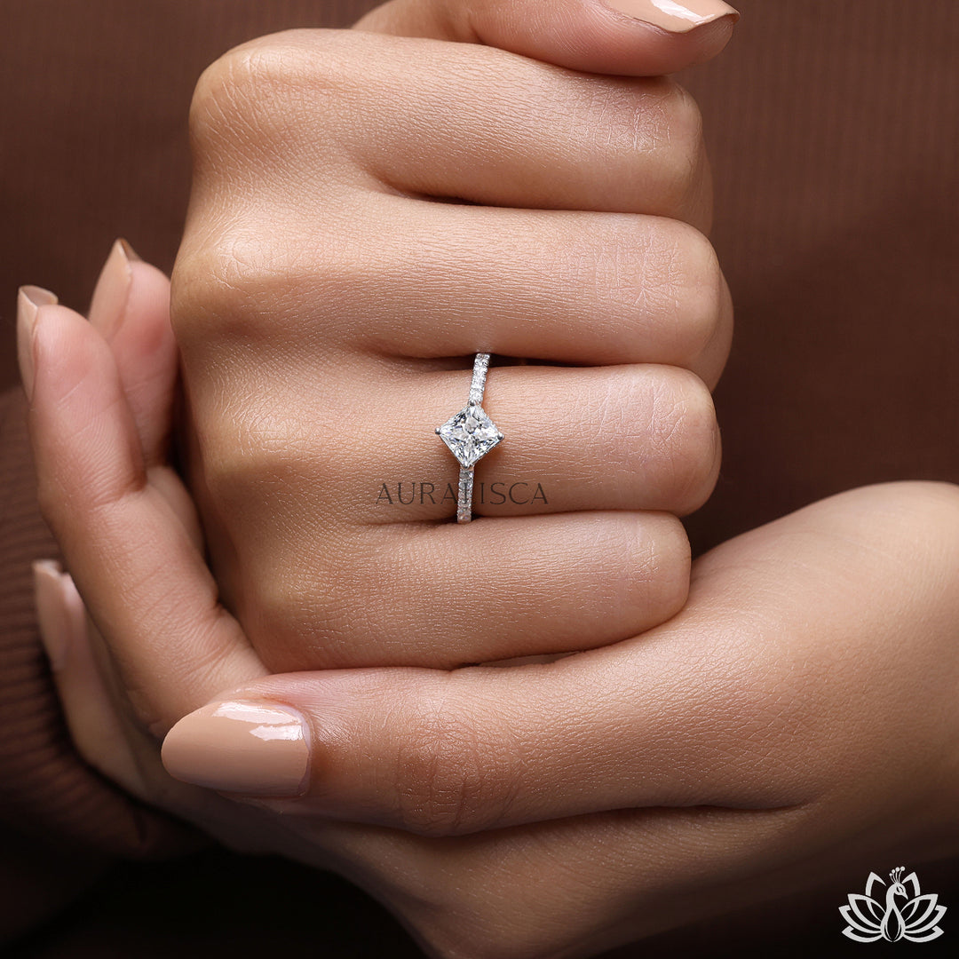 Princess Solitaire Diamond Ring - Lab Grown