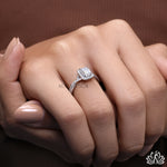 Load image into Gallery viewer, Emerald Halo Diamond Engagement Ring - Lab Grown