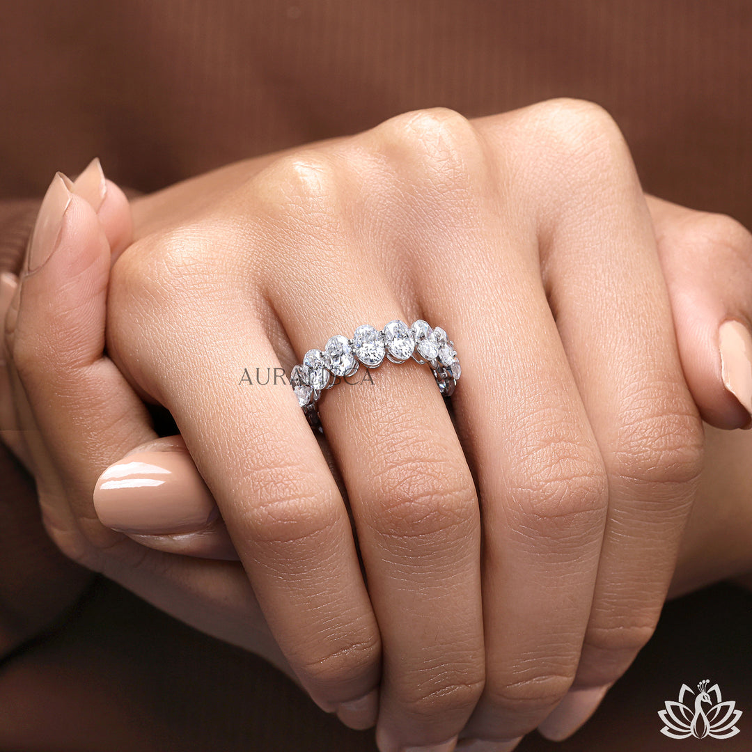 Oval Eternity Diamond Band - Moissanite Diamond