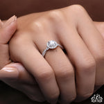 Load image into Gallery viewer, Round Halo Diamond Engagement Ring (Split Shank) - Lab Grown
