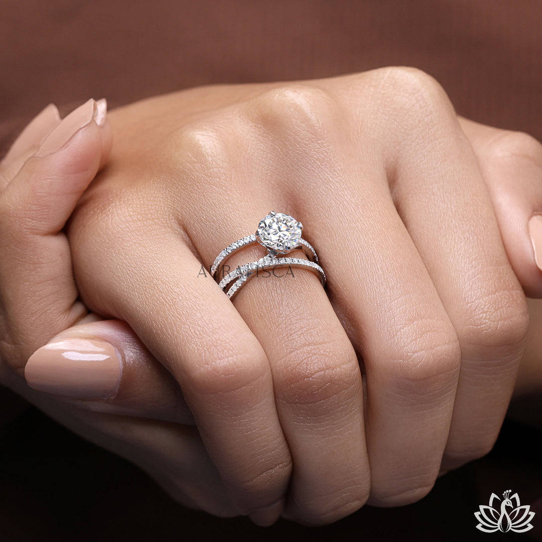 Round Multi Band Diamond Ring - Lab Grown