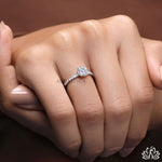 Load image into Gallery viewer, Round Solitaire Diamond Ring (Pavé Band) - Lab Grown