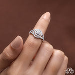 Load image into Gallery viewer, Round Halo Diamond Statement Ring (Rose Gold) - Lab Grown