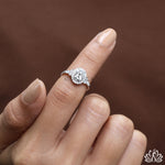 Load image into Gallery viewer, Oval Halo Diamond Engagement Ring - Lab Grown