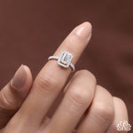 Load image into Gallery viewer, Emerald Halo Diamond Ring - Lab Grown