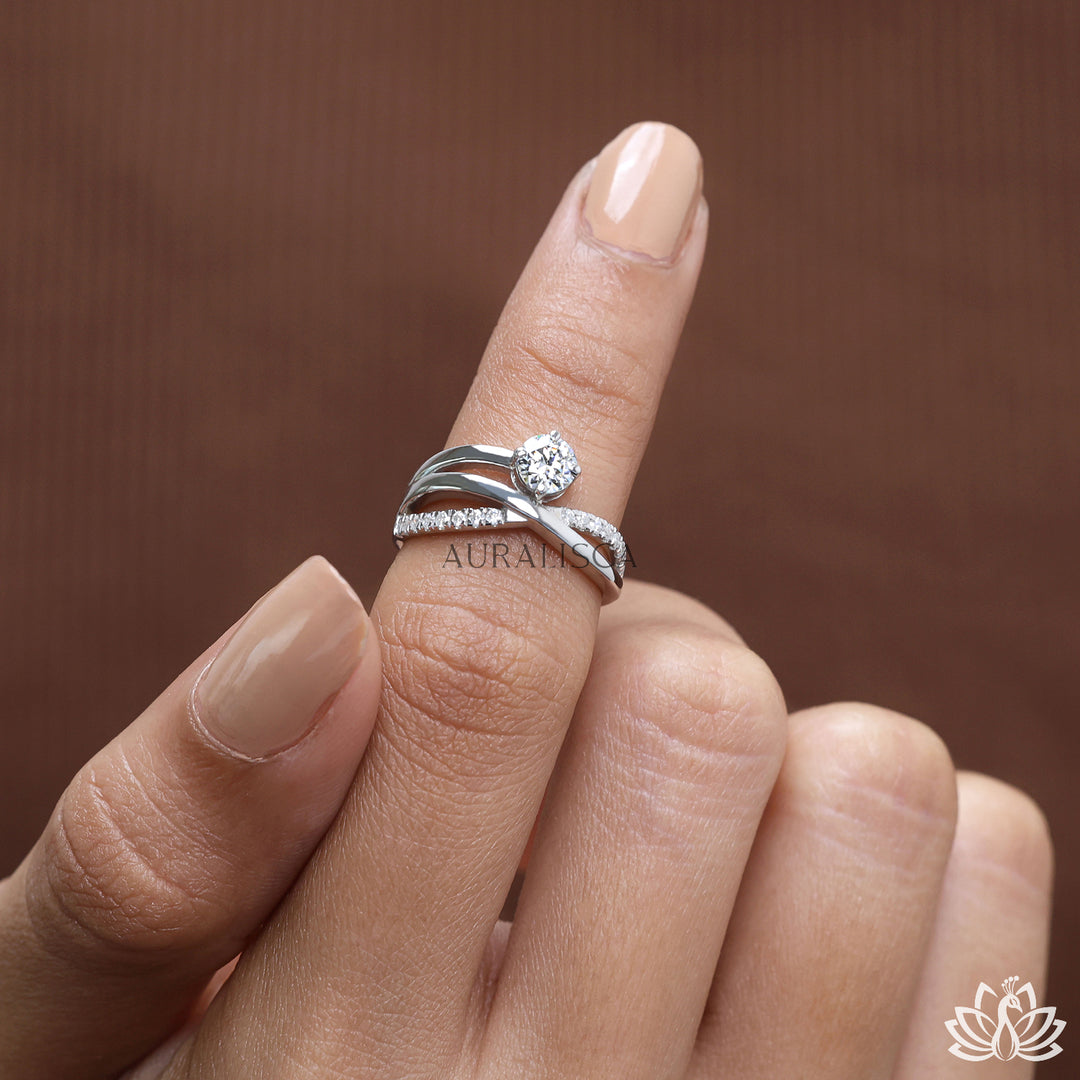 Round Twist Diamond Ring (Modern Design) -  Lab Grown