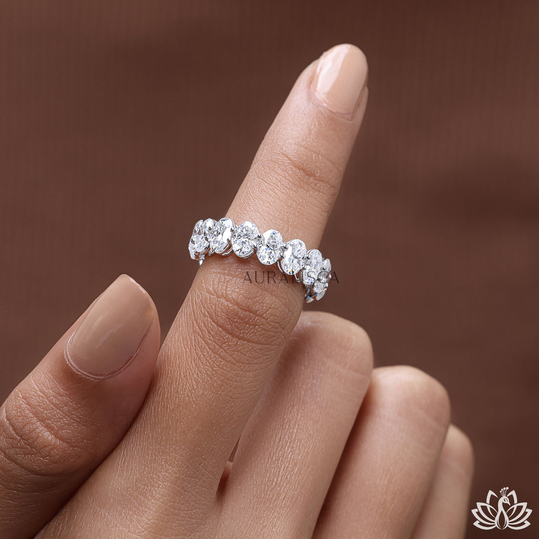 Oval Eternity Diamond Band - Moissanite Diamond