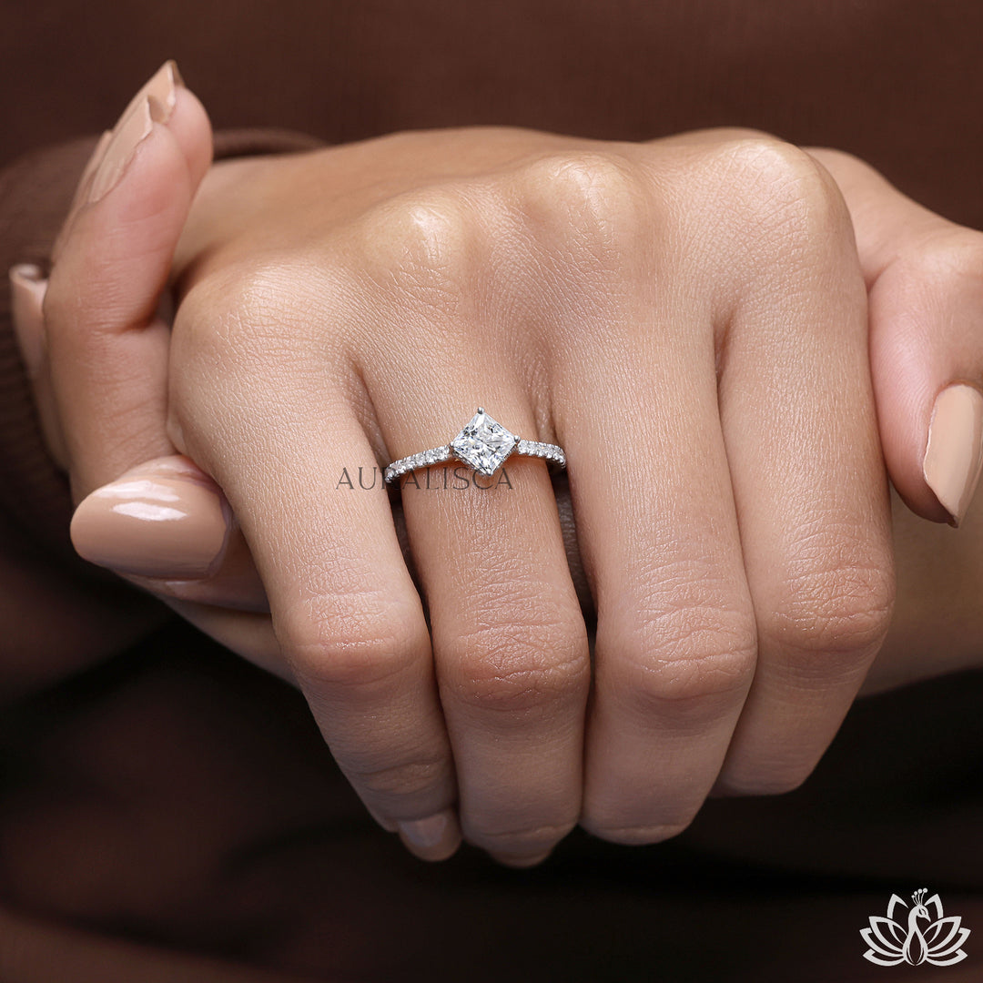 Princess Solitaire Diamond Ring - Lab Grown
