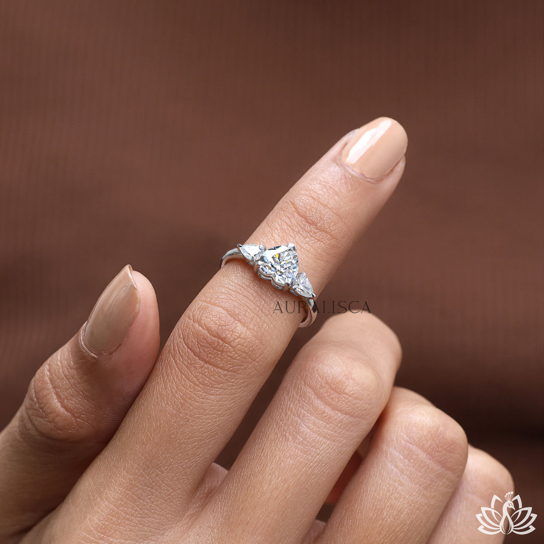 Heart Cut Diamond Eternity Ring - Lab Grown