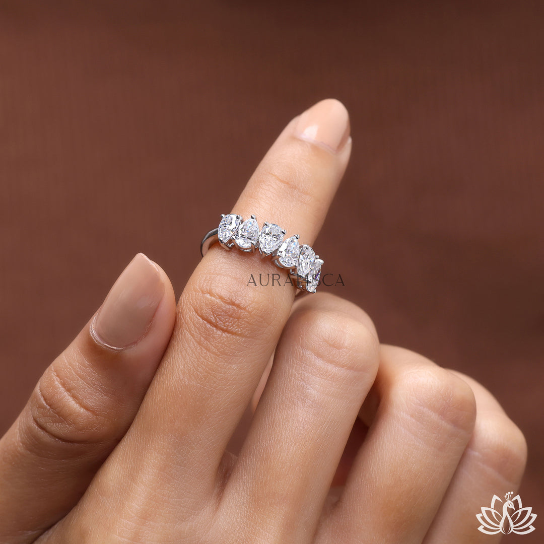 Pear Multi Stone Diamond Ring - Lab Grown