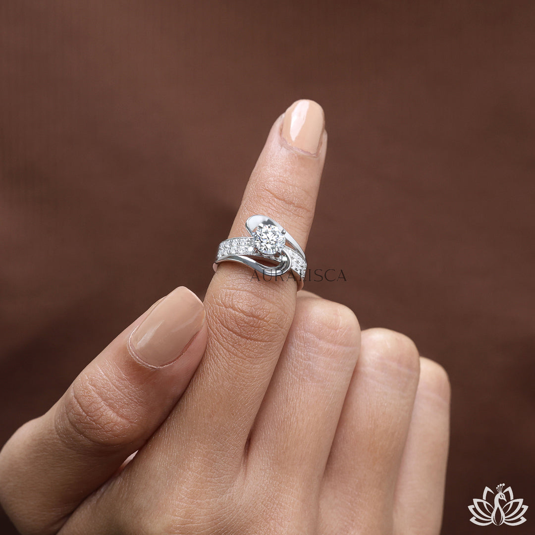 Round Designer Diamond Ring - Lab Grown