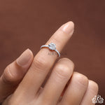 Load image into Gallery viewer, Round Solitaire Diamond Ring (Pavé Band) - Lab Grown