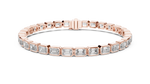 Load image into Gallery viewer, Sophisticated Art Deco Inspired Bezel Set Emerald Diamond Line Bracelet - AJBR1009
