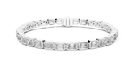 Load image into Gallery viewer, Sophisticated Art Deco Inspired Bezel Set Emerald Diamond Line Bracelet - AJBR1009