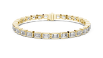 Load image into Gallery viewer, Sophisticated Art Deco Inspired Bezel Set Emerald Diamond Line Bracelet - AJBR1009