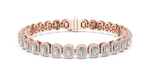 Load image into Gallery viewer, Opulent Radiant Cut Diamond Soft Square Halo Line Bracelet - AJBR1011