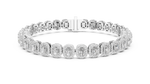 Load image into Gallery viewer, Opulent Radiant Cut Diamond Soft Square Halo Line Bracelet - AJBR1011