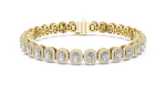 Load image into Gallery viewer, Opulent Radiant Cut Diamond Soft Square Halo Line Bracelet - AJBR1011