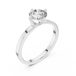 Load image into Gallery viewer, Lotus Crown Round Brilliant Cut Solitaire Diamond Engagement Ring - AJR1027