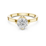 Load image into Gallery viewer, Lotus Crown Round Brilliant Cut Solitaire Diamond Engagement Ring - AJR1027