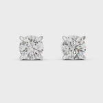 Load and play video in Gallery viewer, Round Cut Solitaire Stud Earrings - AJER1007