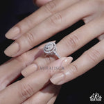 Load and play video in Gallery viewer, Round Halo Diamond Engagement Ring (Vintage Design) - Lab Grown