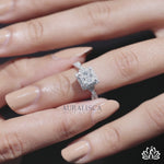 Load and play video in Gallery viewer, Princess Halo Diamond Engagement Ring - Lab Grown