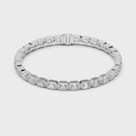 Load and play video in Gallery viewer, Sophisticated Art Deco Inspired Bezel Set Emerald Diamond Line Bracelet - AJBR1009