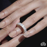 Load and play video in Gallery viewer, Emerald Full Eternity Diamond Ring - Lab Grown