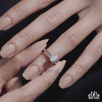 Load and play video in Gallery viewer, Pear Solitaire Diamond Ring with Matching Band Set - Lab Grown