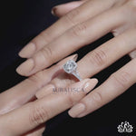 Load and play video in Gallery viewer, Round Halo Diamond Engagement Ring (Double Band) - Lab Grown