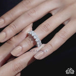 Load and play video in Gallery viewer, Oval Eternity Diamond Band - Moissanite Diamond