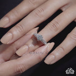 Load and play video in Gallery viewer, Round Solitaire Diamond Ring (Double Pavé Band) - Lab Grown