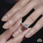 Load and play video in Gallery viewer, Round Solitaire Diamond Ring (Pavé Band) - Lab Grown