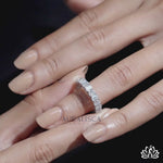 Load and play video in Gallery viewer, Emerald Diamond Eternity Ring - Moissanite Diamond