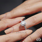 Load and play video in Gallery viewer, Emerald Halo Diamond Engagement Ring - Lab Grown