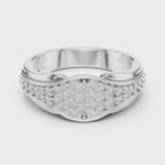Load and play video in Gallery viewer, 14K Gold Tapered Multi Row Pave Diamond Cluster Wedding Band - AJR1086